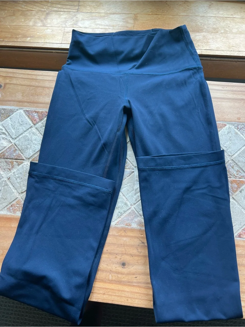 lululemon athletica High Rise Ankle Leggings Women's S Blue Solid # 287